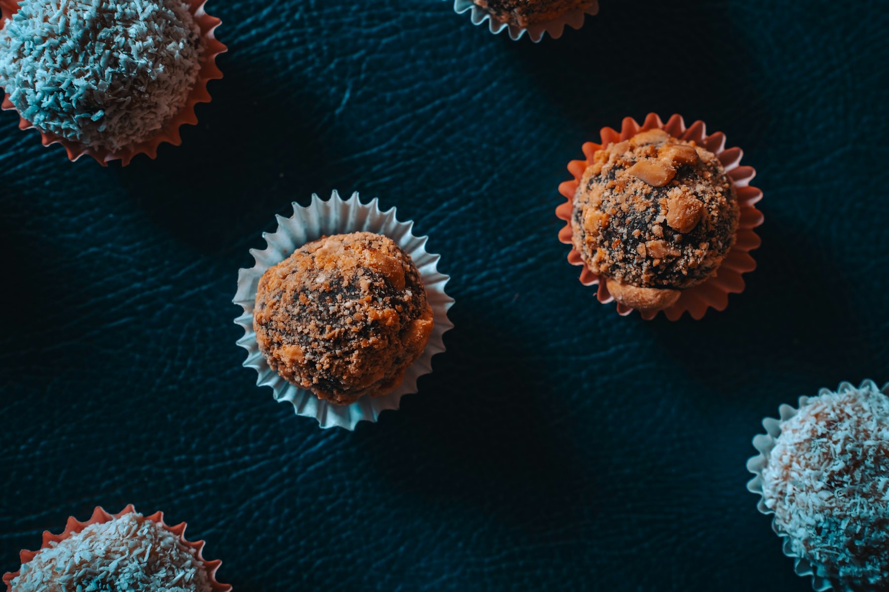 Chocolate truffles dusted with cocoa powder