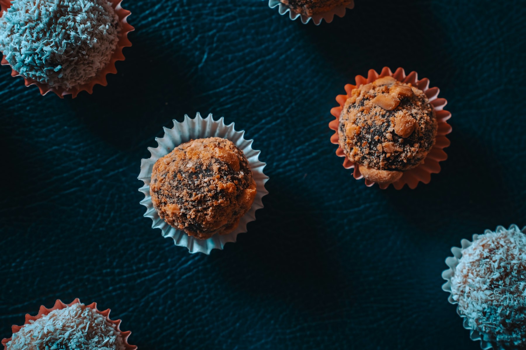Chocolate truffles dusted with cocoa powder